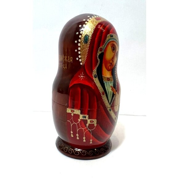 Our Lady of Kazan Russian Matryoshka Orthodox Religious Icons 7 Nesting Dolls - Picture 3 of 16